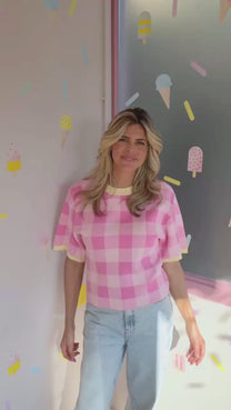 Top Check me out | Pink | Studio Poespas