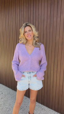 Cardigan Happy love | Lilac | Studio Poespas