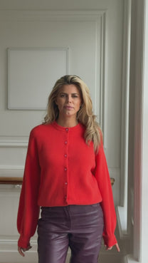 Cardigan Candy Cloud | Tomato | Studio Poespas