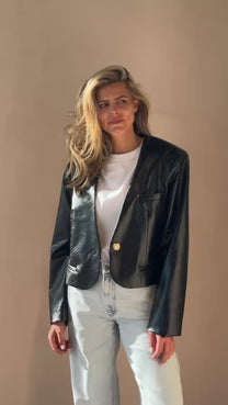 Collarless blazer Mea | Black | Refined Department