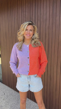Cardigan Sweets for my sweets | Lilac/orange | Studio Poespas