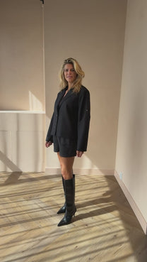 Relaxed tweed short Mone | Black | Refined Department