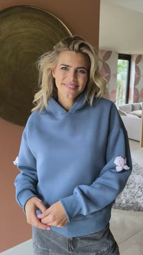 Bow Hoodie | Denim blue | Studio Poespas