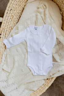 Romper Coco | Kanten kraagje wit | Lange mouwen | Babidu