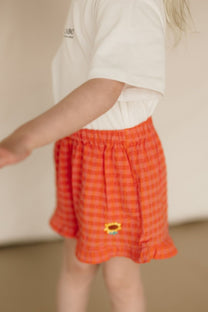 Ruffle woven shorts Vichy | Bobo Choses