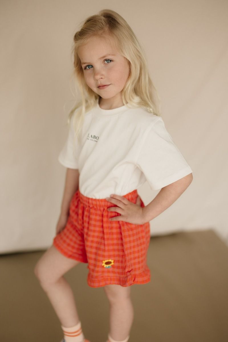 Ruffle woven shorts Vichy | Bobo Choses