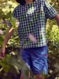 Shirt Henley | Sky check | Wander & Wonder