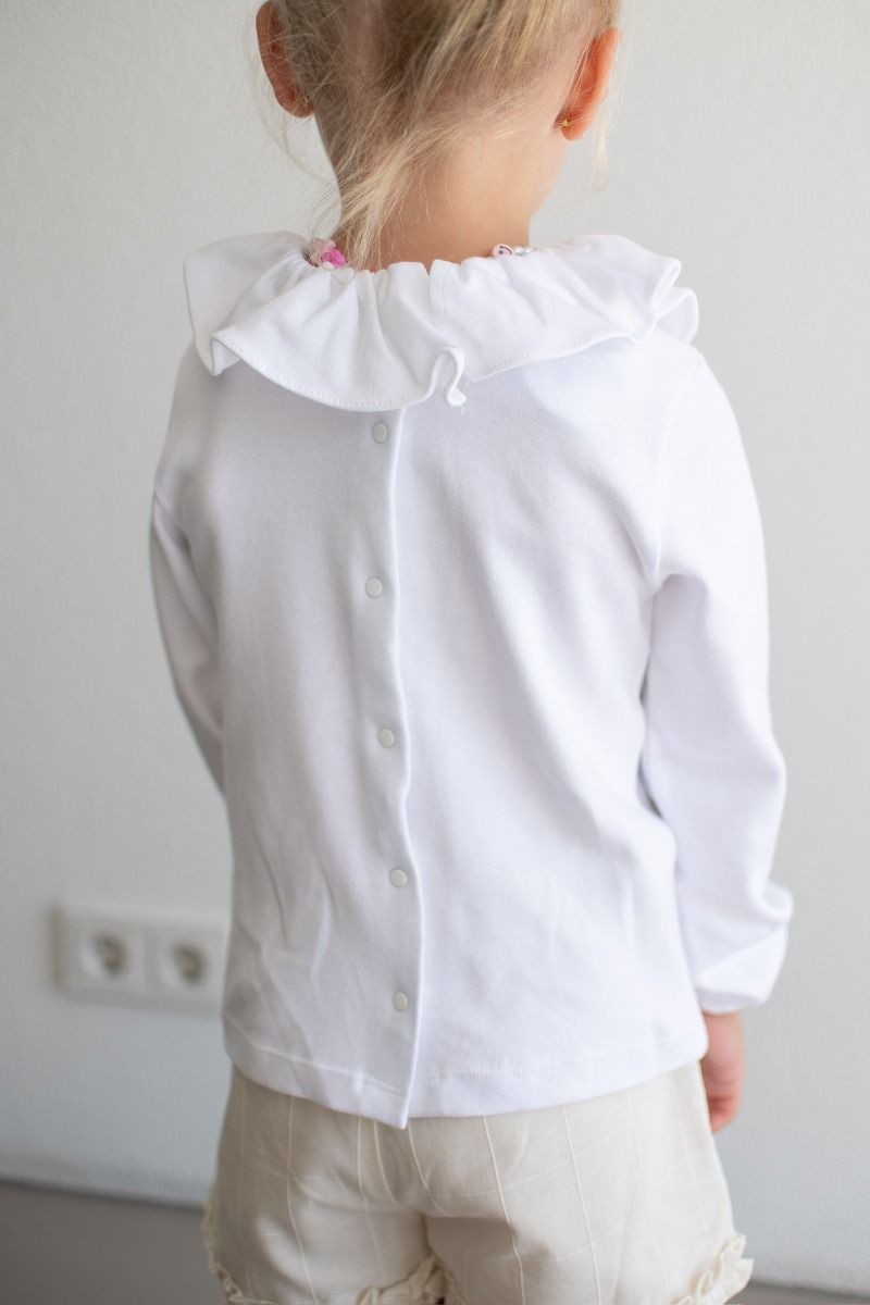 Shirt Lizzy | Volant wit | Babidu