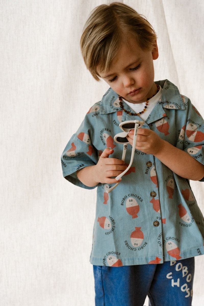 Shirt Morning egg all over | Light denim | Bobo Choses