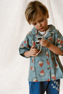 Shirt Morning egg all over | Light denim | Bobo Choses