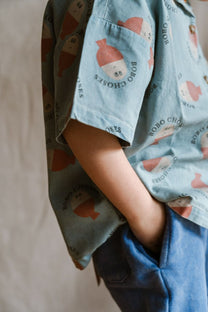Shirt Morning egg all over | Light denim | Bobo Choses