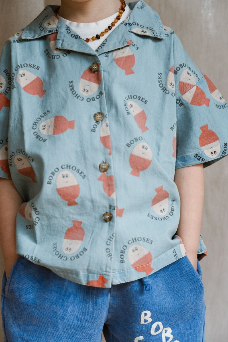 Shirt Morning egg all over | Light denim | Bobo Choses