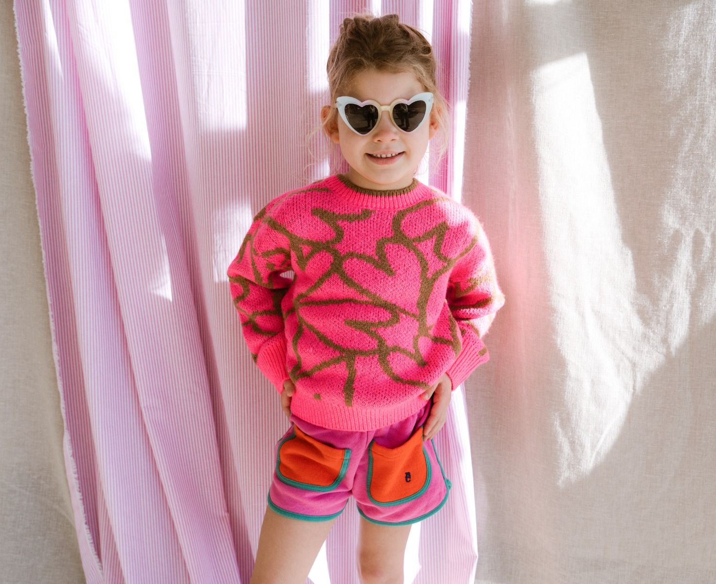 Shorts Pink color block | Bobo Choses