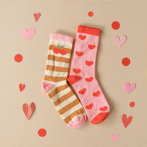 Socks stripy cherry | 2-pack | Rockahula