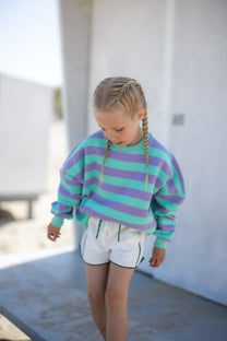 Sweater Stripesea kids unisex | Mint lilac | Studio Poespas
