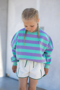 Sweater Stripesea kids unisex | Mint lilac | Studio Poespas