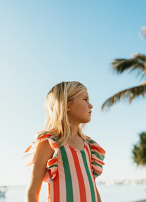 Swimsuit ruffle stripe print | Blossom | Sproet & Sprout