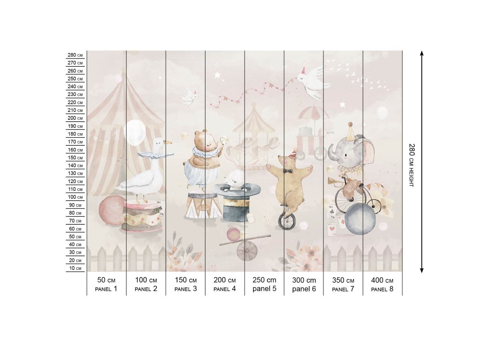 Behang Circus | Pastel | Staaltje