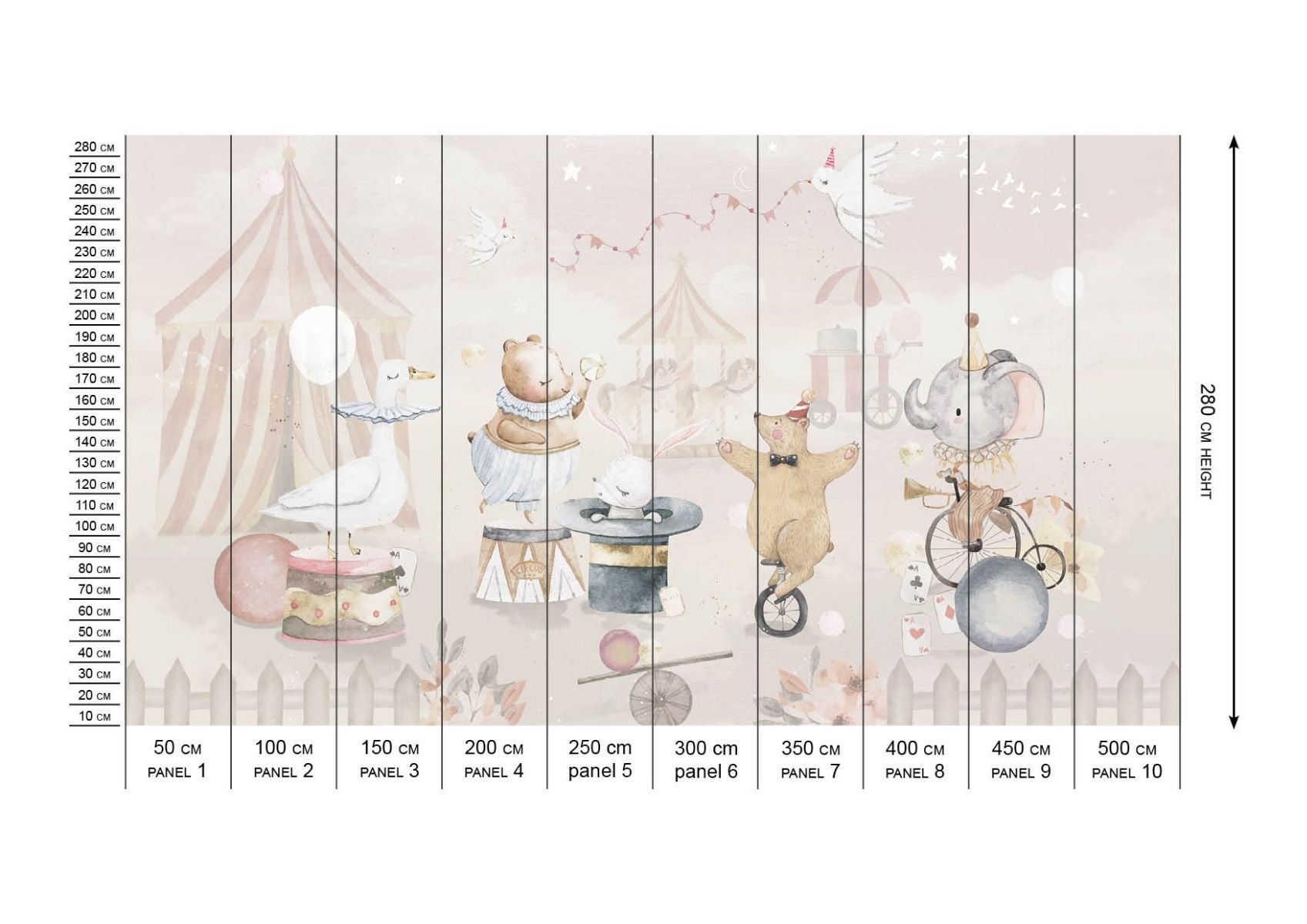 Behang Circus | Pastel | Staaltje