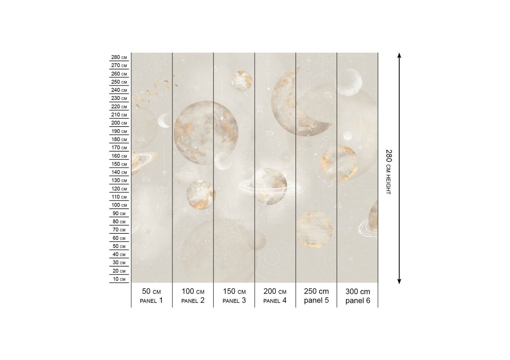 Behang Pastel Planets | Beige