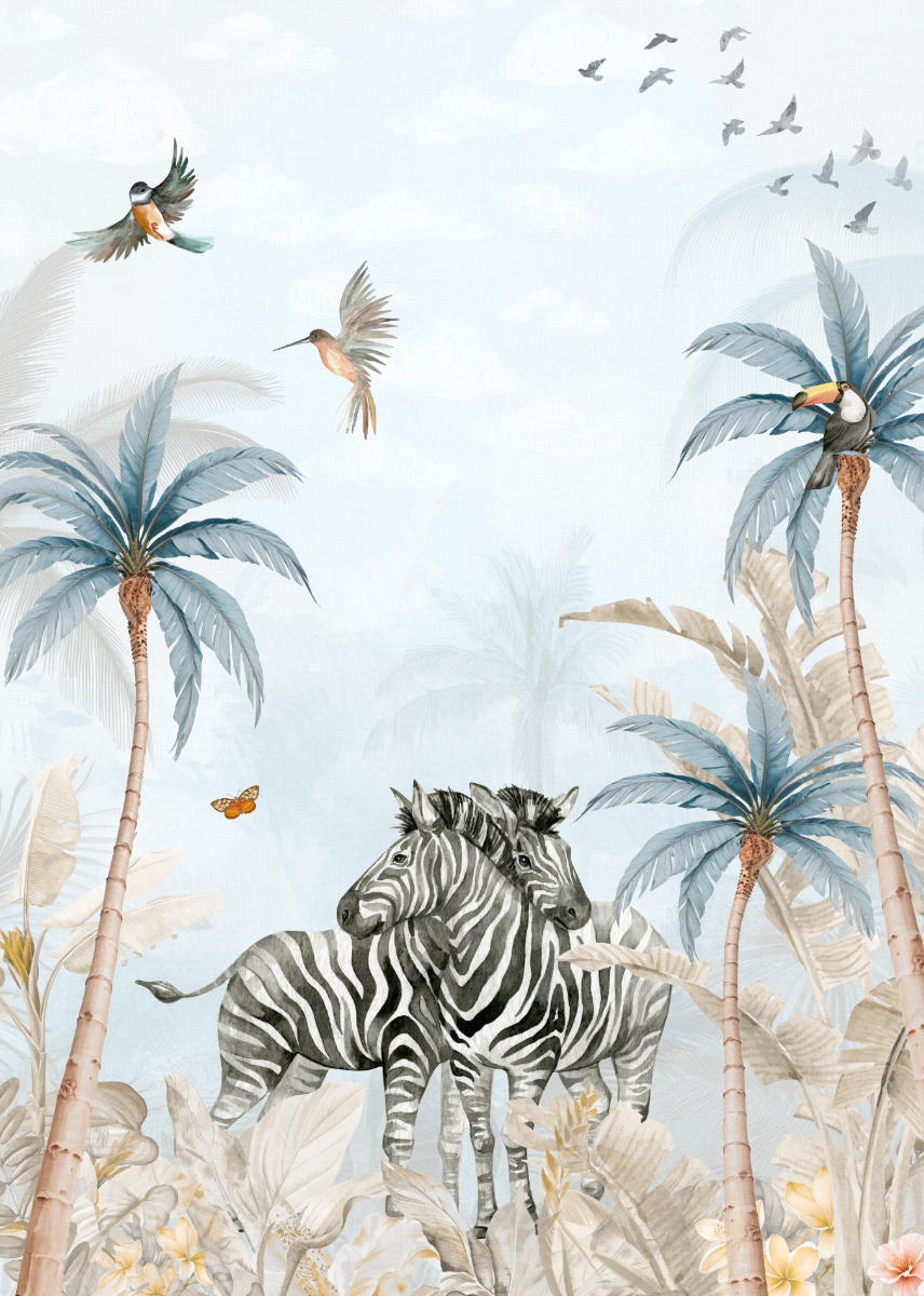 Behang Tropical Zebra's | Staaltje
