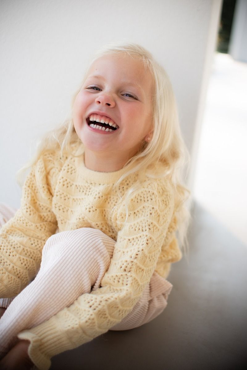 Trui ajour marshmallow | Kids | Geel | Studio Poespas