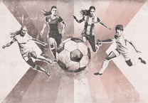 Behang voetbal | Vrouwen | Roze