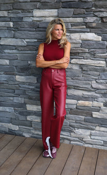 Wide leg pants Esmee | Bordeaux | Refined Department