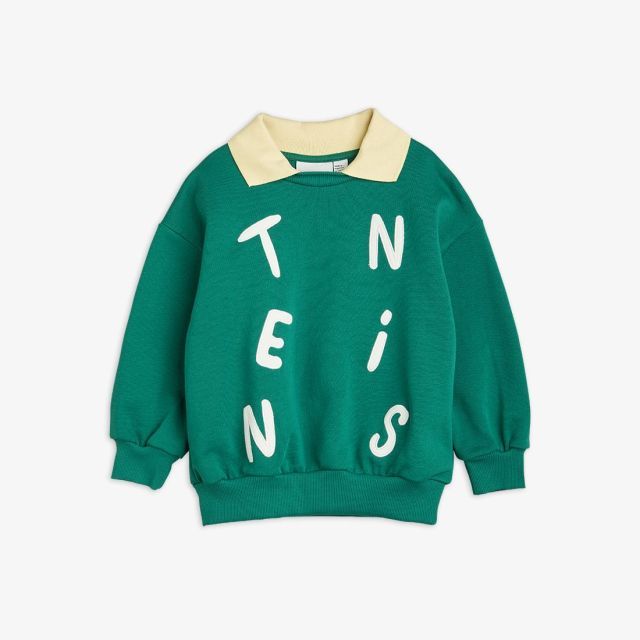 Sweatshirt Tennis Collar | Groen | Mini Rodini