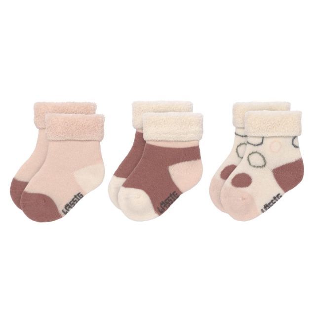 Newborn sokken | Set van 3 | Off-white/powder pink/rust | Lässig