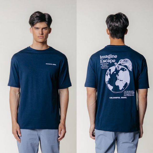 Basic tee disconnect | Navy | Colourful Rebel