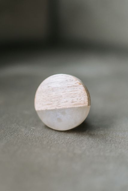 Kastknop rond | Marble Wood