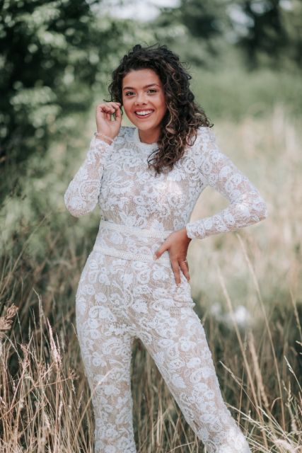 Avery lace jumpsuit | White