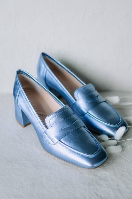 Loafers met blokhak | Mendo blauw | Limited edition | Unisa
