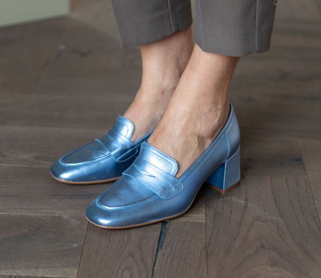 Loafers met blokhak | Mendo blauw | Limited edition | Unisa