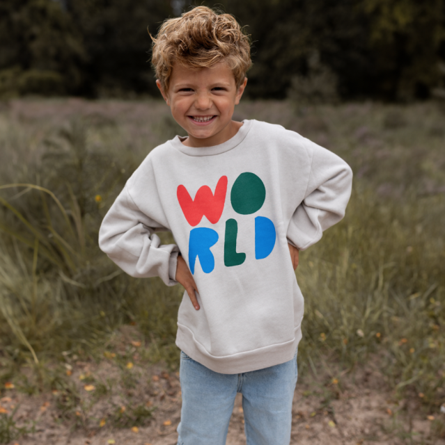 Sweatshirt world colors | Grijs | Bonmot 