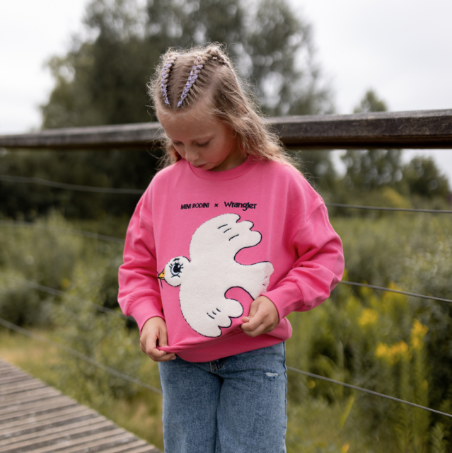Peace Sweatshirt | Pink | Mini Rodini x Wrangler