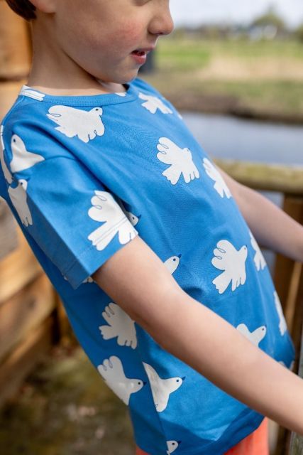 T-shirt doves | Blue | Tinycottons