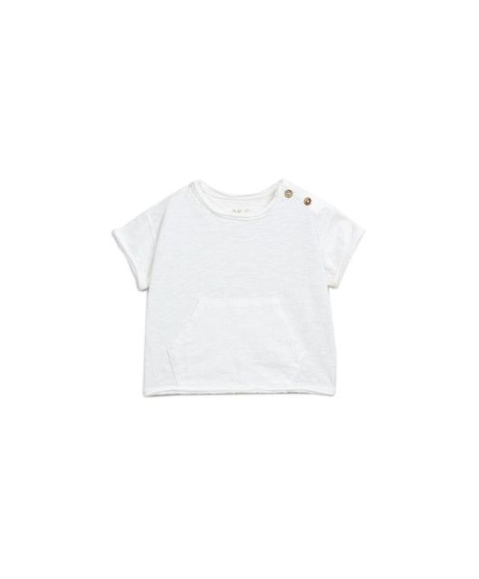 T-shirt Flamé | Wit met zakje | Play Up