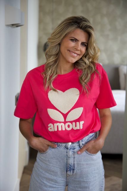 T-shirt Juliet | Roze amour | One size