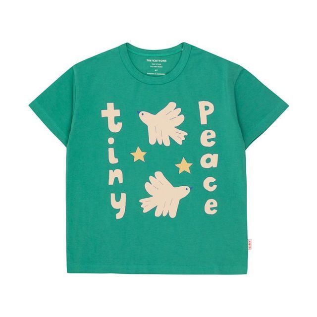 T-shirt tiny peace | Emerald | Tinycottons