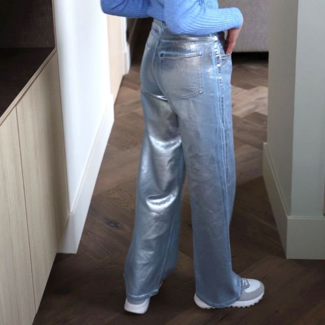 Wide leg jeans | Denim metallic | POM Amsterdam
