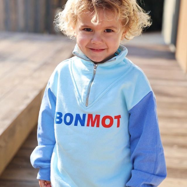 Zipped sweatshirt | River Blue | Bonmot
